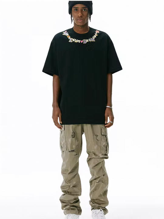 MEDM Embroidery Neck Logo Tee