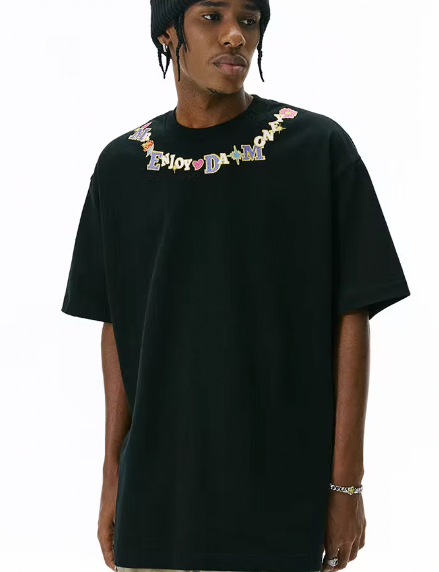 MEDM Embroidery Neck Logo Tee