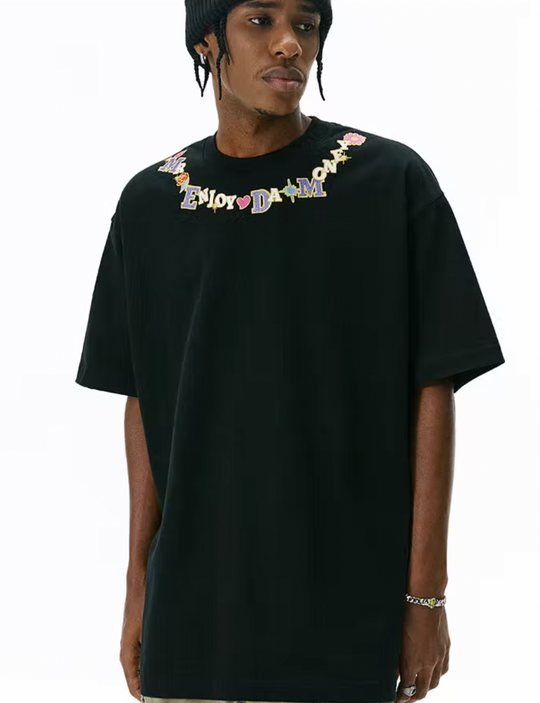 MEDM Embroidery Neck Logo Tee