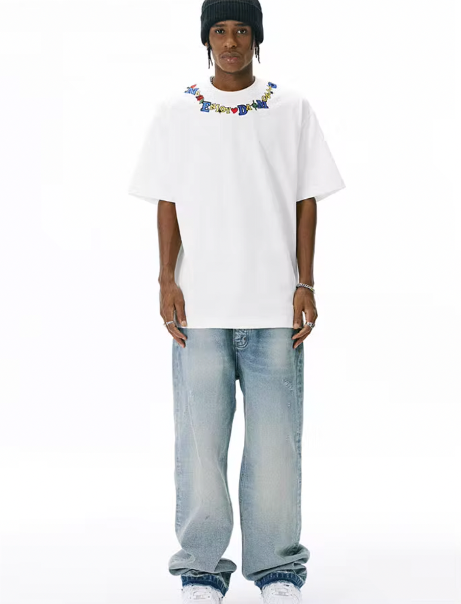 MEDM Embroidery Neck Logo Tee