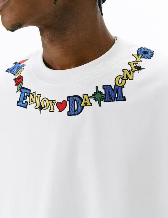 MEDM Embroidery Neck Logo Tee