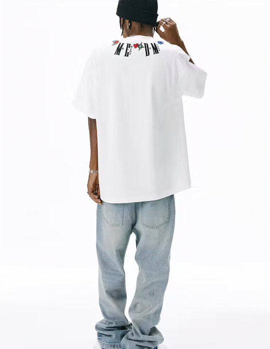 MEDM Embroidery Neck Logo Tee