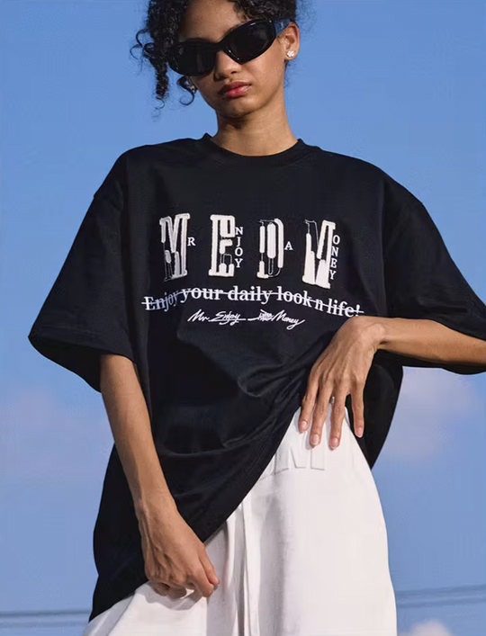 MEDM Semi Convex Embroidery Tee