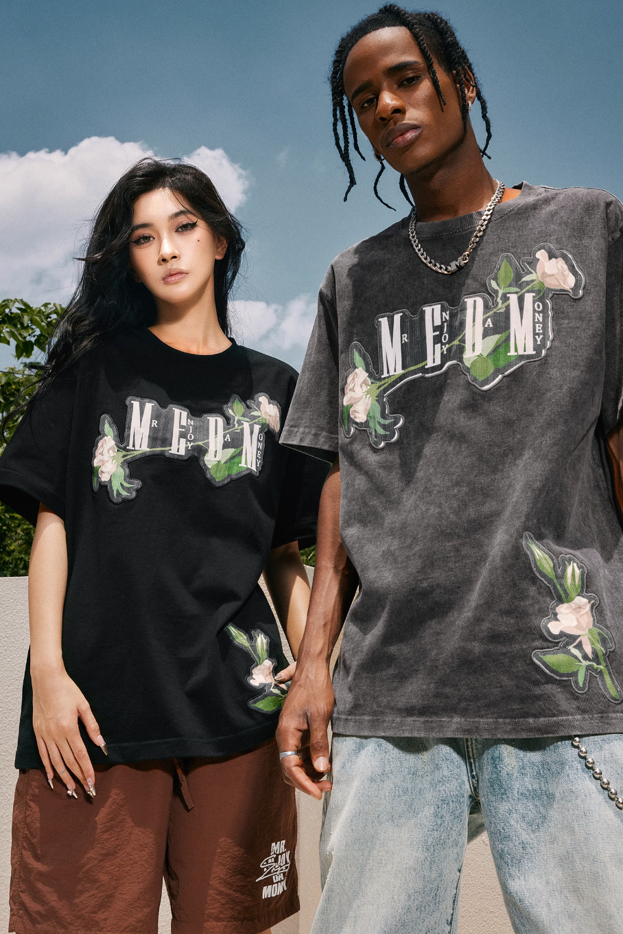 MEDM Patch Embroidered Rose Tee