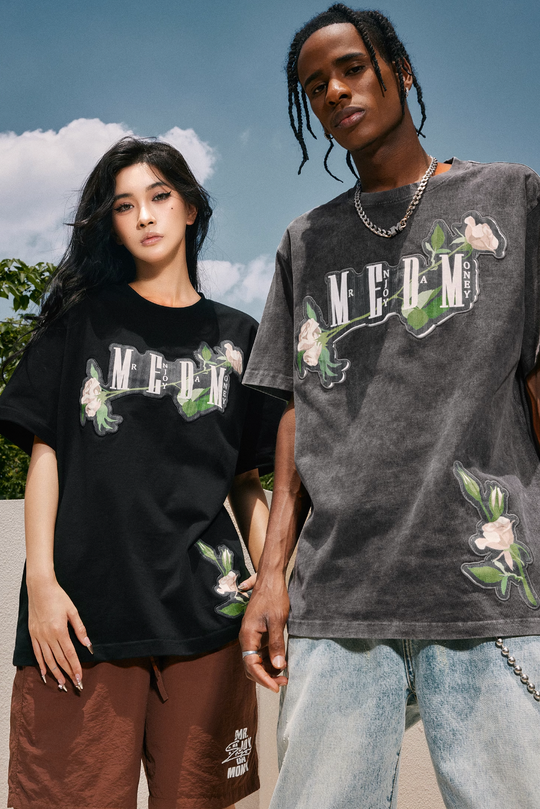 MEDM Patch Embroidered Rose Tee