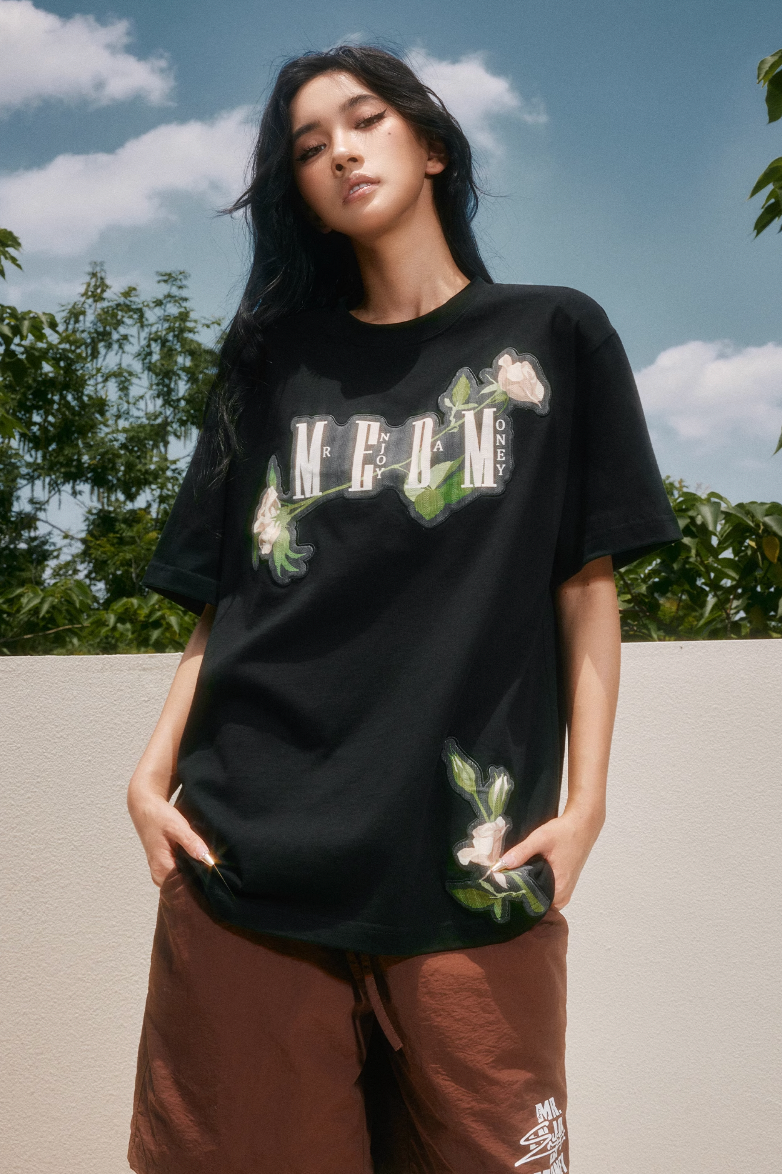 MEDM Patch Embroidered Rose Tee