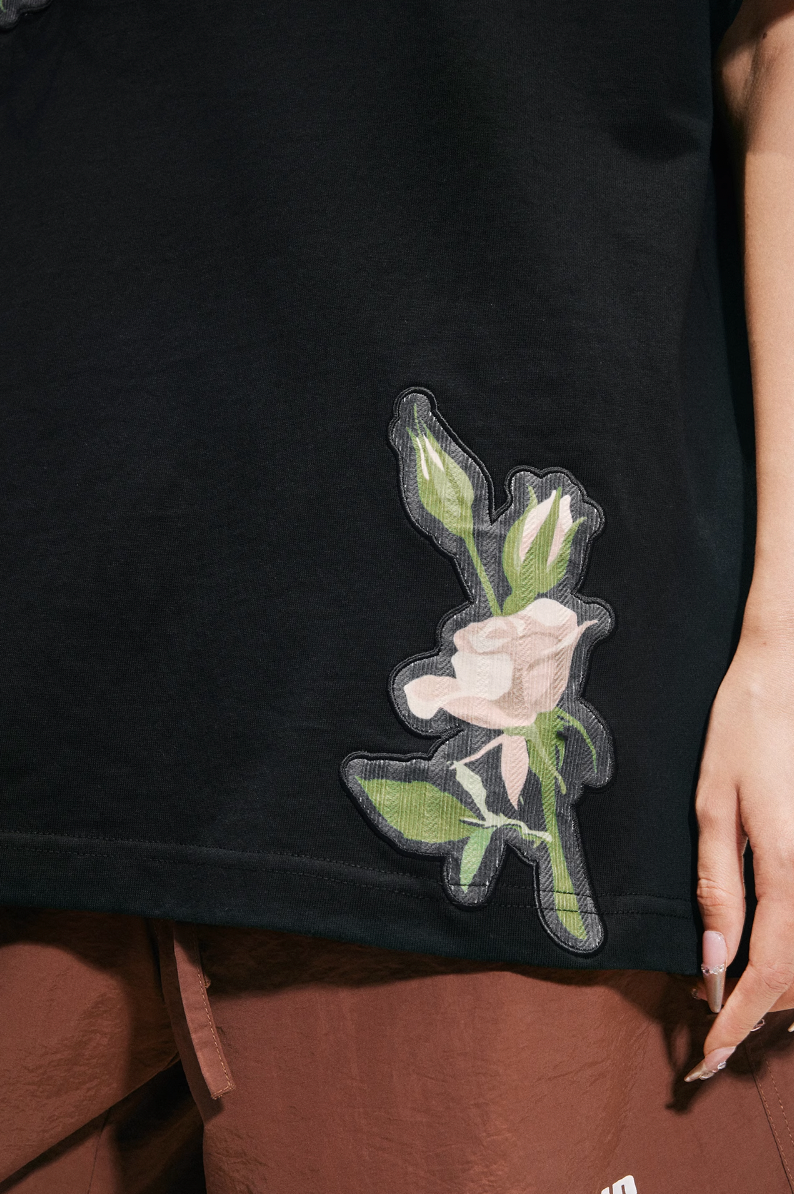 MEDM Patch Embroidered Rose Tee