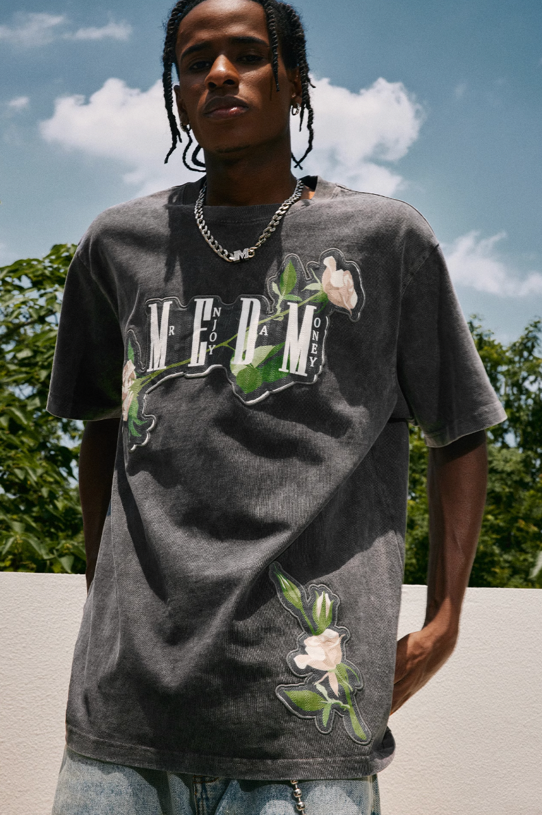 MEDM Patch Embroidered Rose Tee