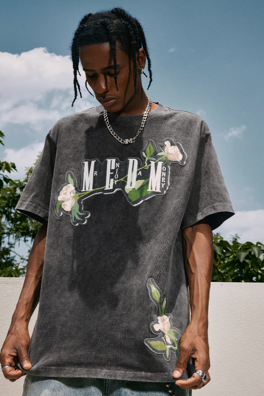 MEDM Patch Embroidered Rose Tee