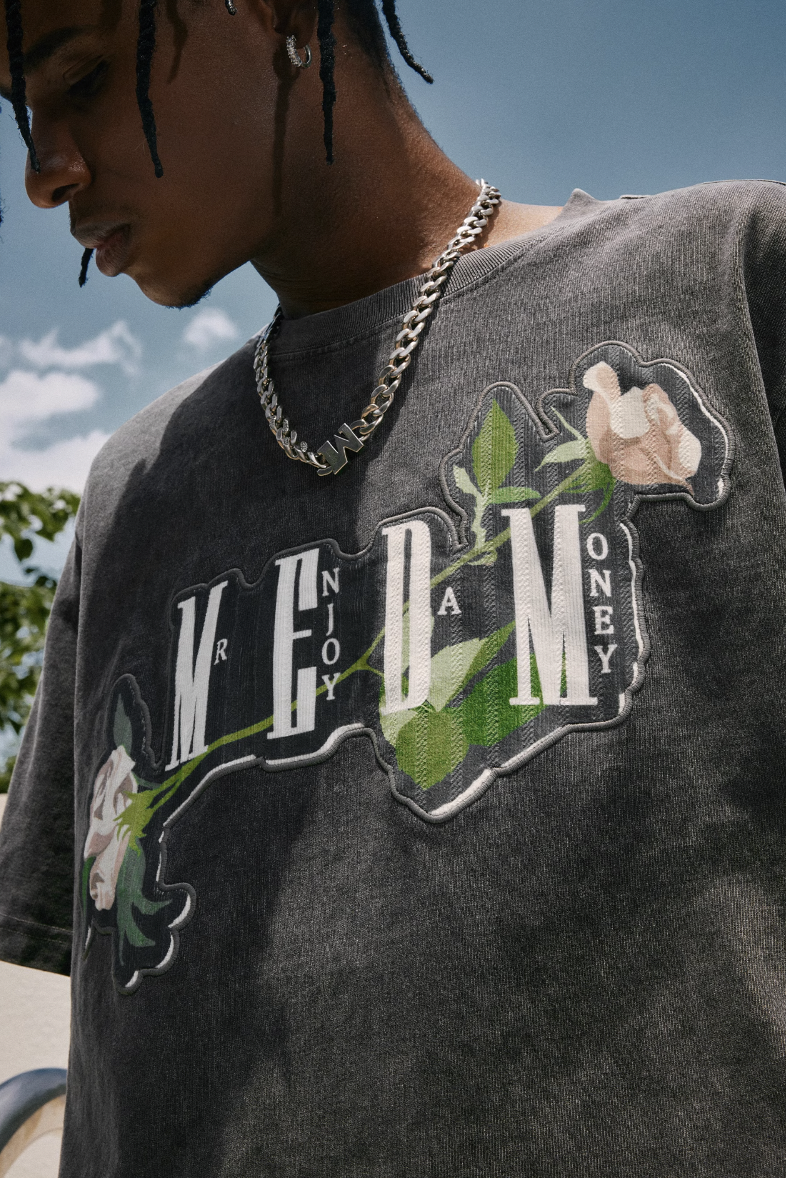 MEDM Patch Embroidered Rose Tee