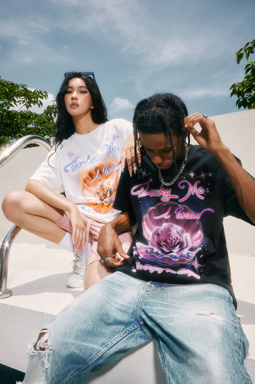 MEDM Pearl Rose Patch Diamond Tee