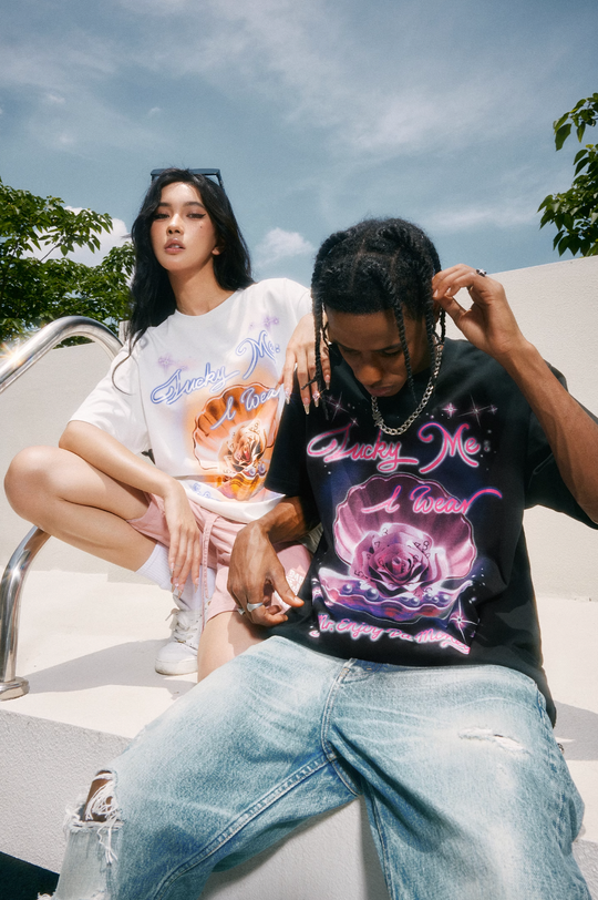 MEDM Pearl Rose Patch Diamond Tee