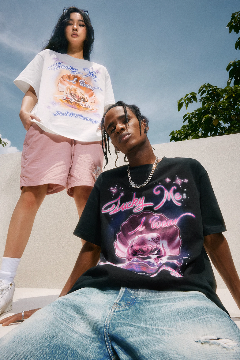 MEDM Pearl Rose Patch Diamond Tee