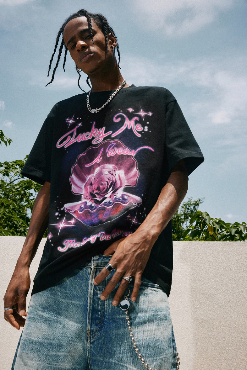 MEDM Pearl Rose Patch Diamond Tee