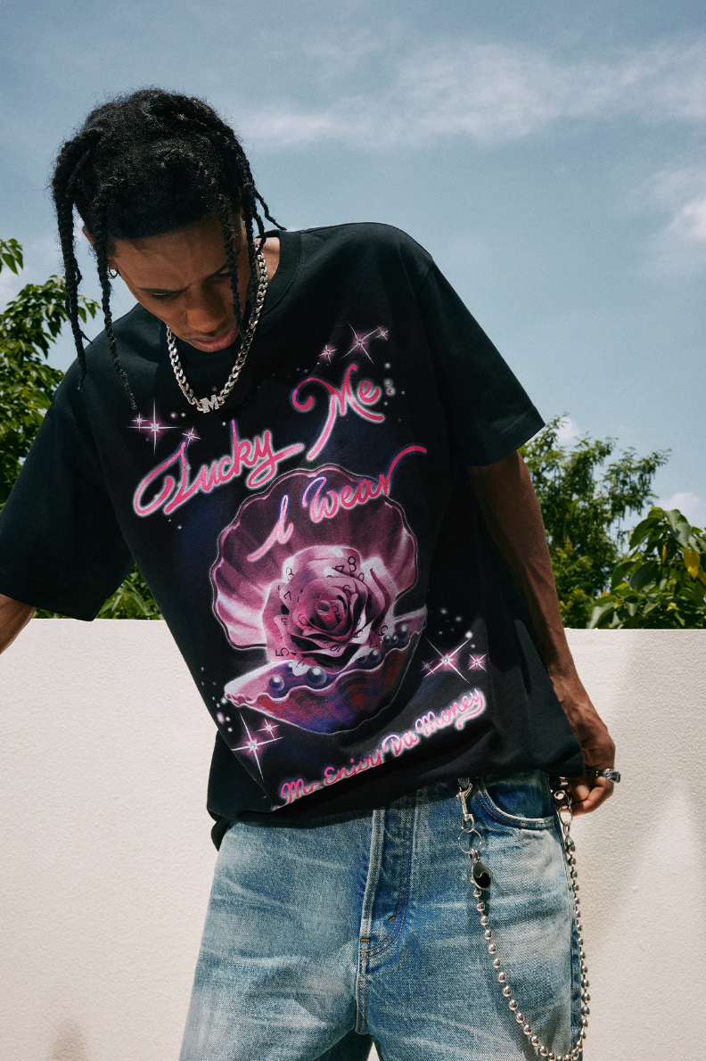 MEDM Pearl Rose Patch Diamond Tee