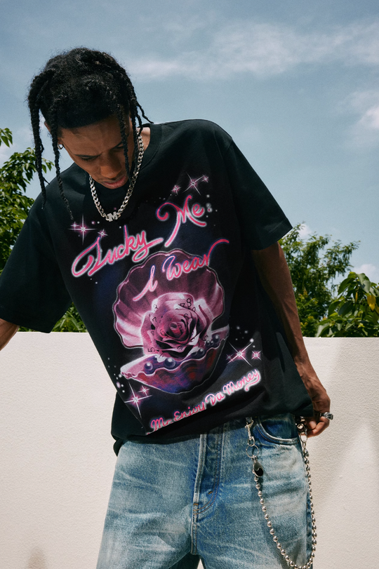 MEDM Pearl Rose Patch Diamond Tee