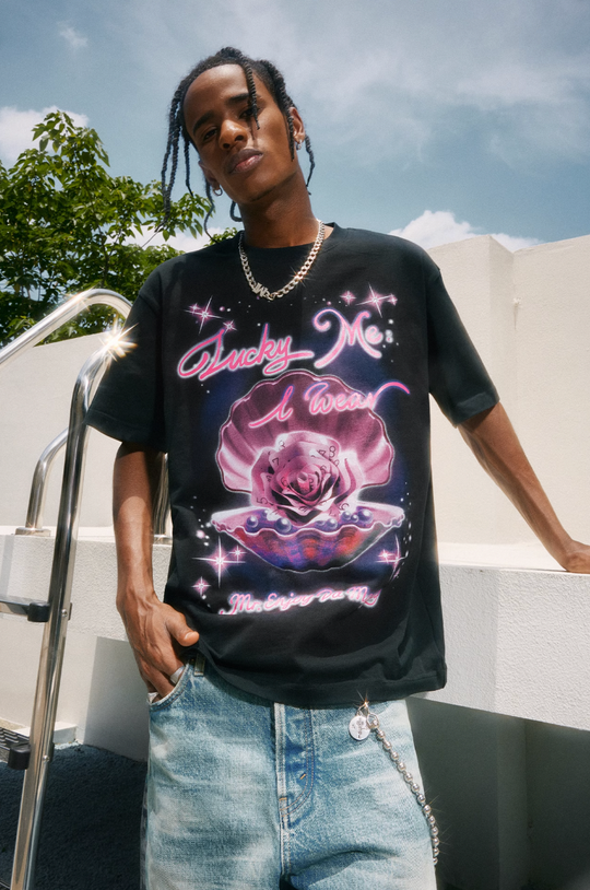 MEDM Pearl Rose Patch Diamond Tee