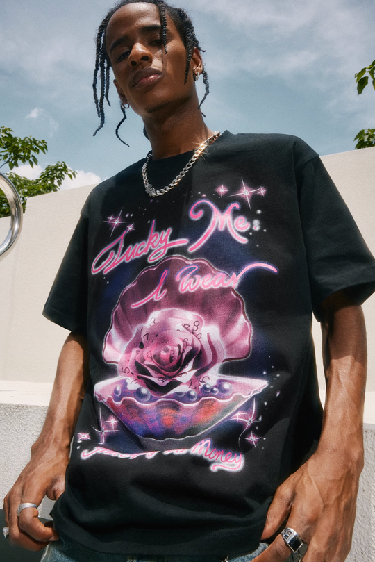 MEDM Pearl Rose Patch Diamond Tee