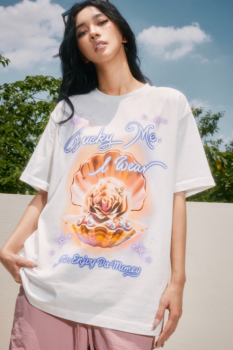 MEDM Pearl Rose Patch Diamond Tee