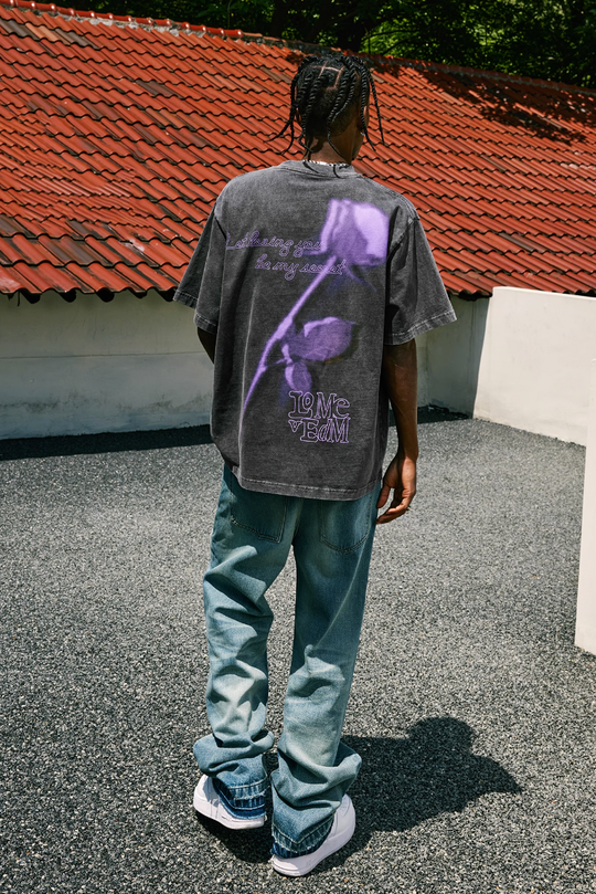 MEDM Sword & Rose Oil Print Tee