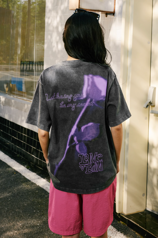 MEDM Sword & Rose Oil Print Tee