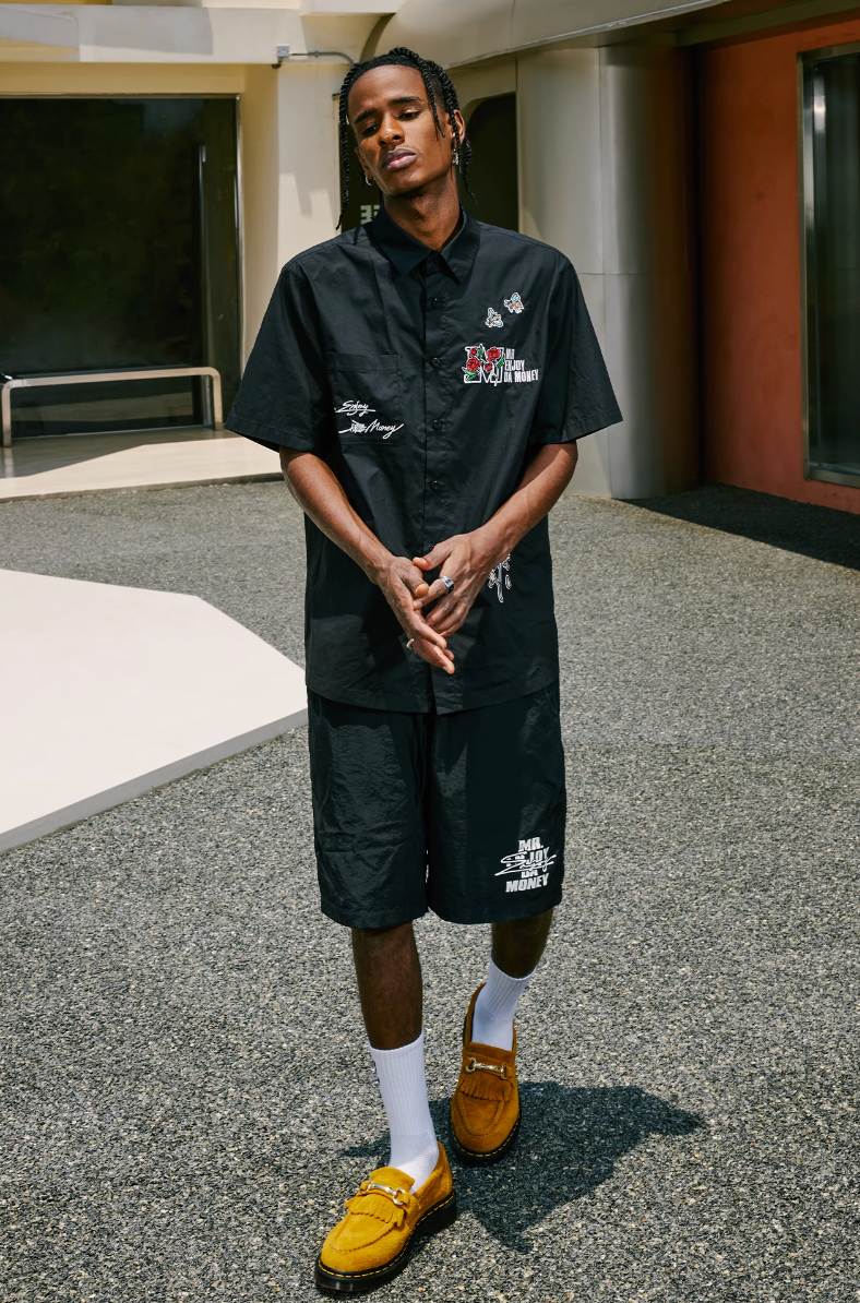 MEDM Rose Honey Embroidery Short Sleeved Shirt