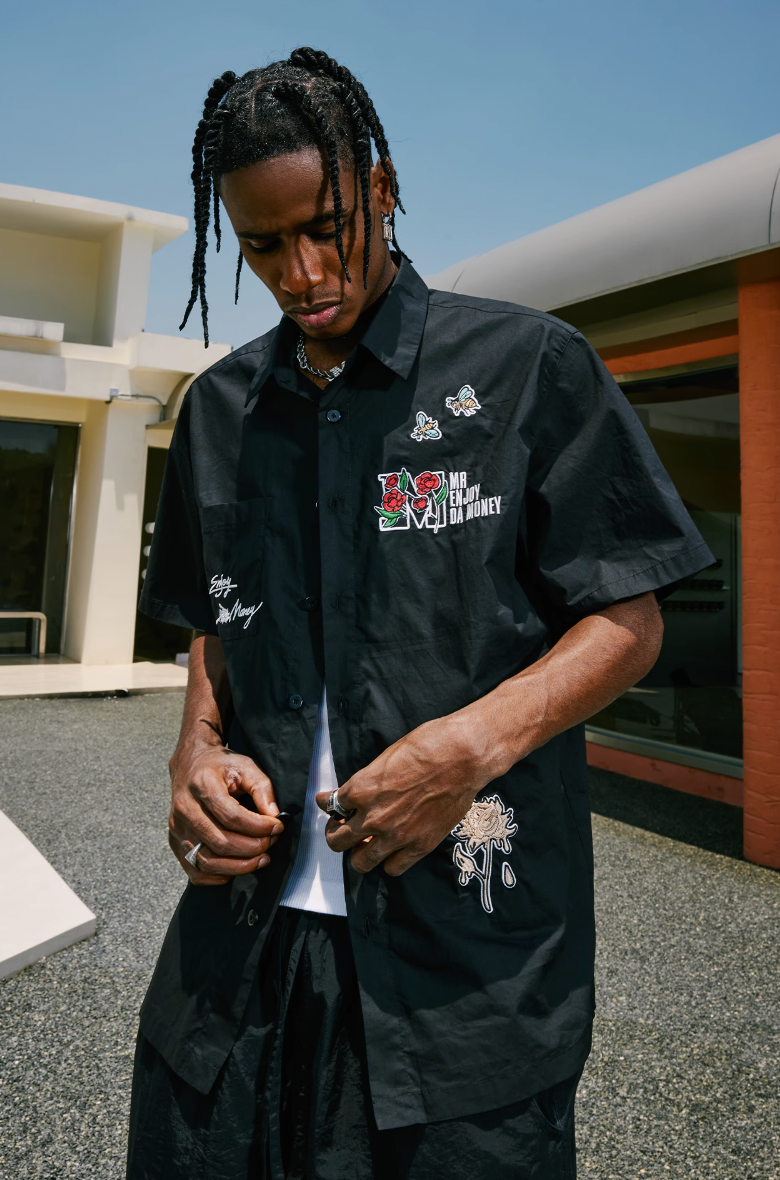 MEDM Rose Honey Embroidery Short Sleeved Shirt