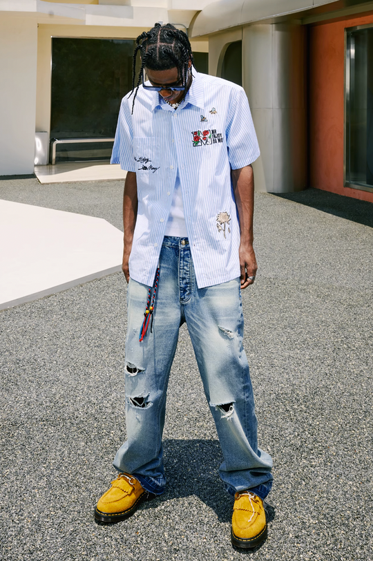 MEDM Rose Honey Embroidery Short Sleeved Shirt