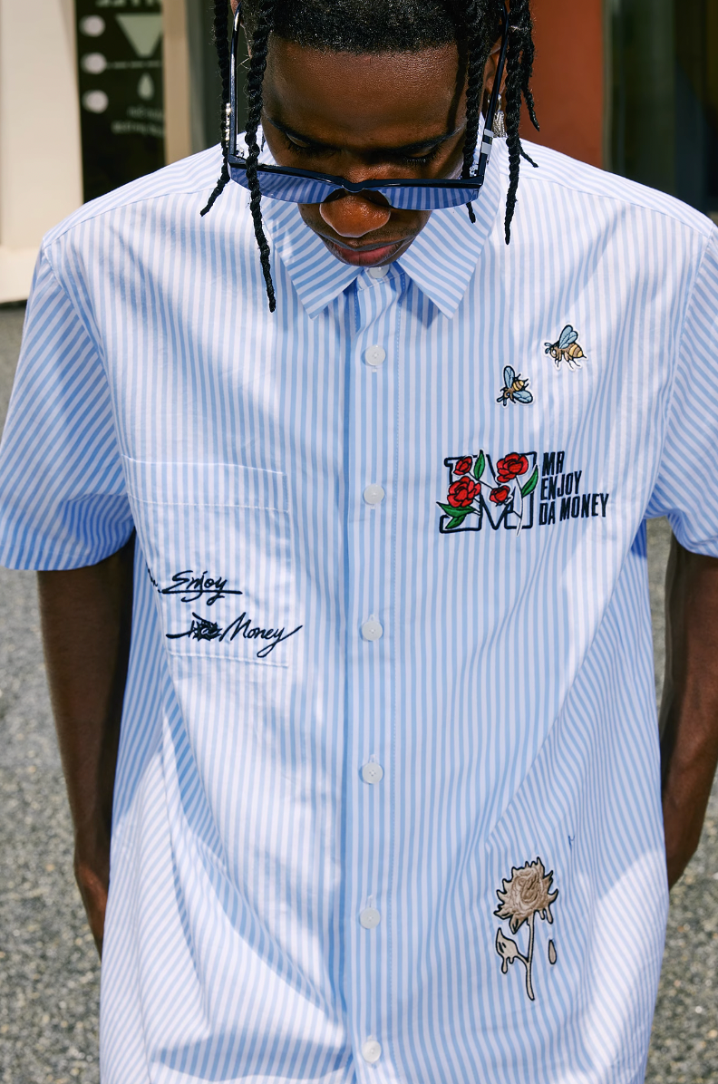 MEDM Rose Honey Embroidery Short Sleeved Shirt