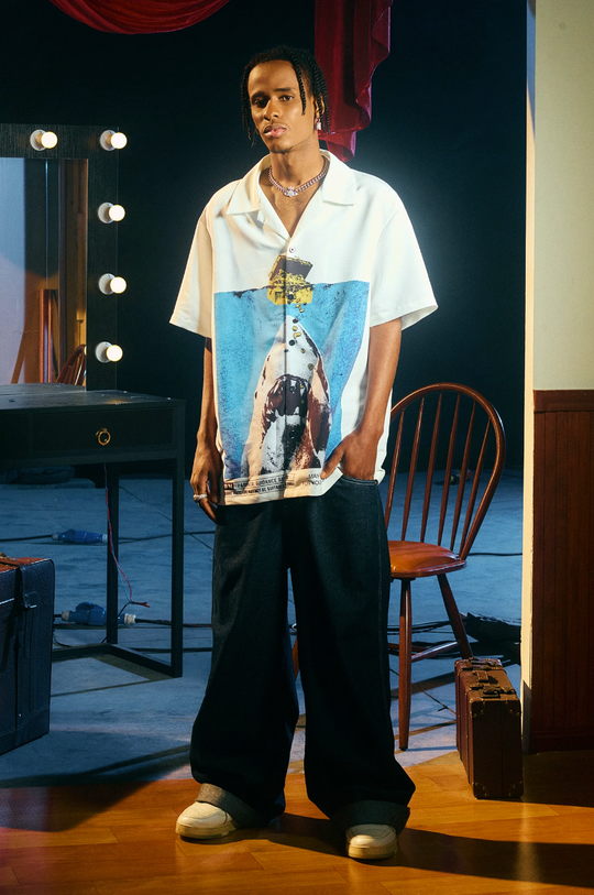 MEDM × WHOOSIS Deep Sea Treasure Shark Short Sleeve Shirt