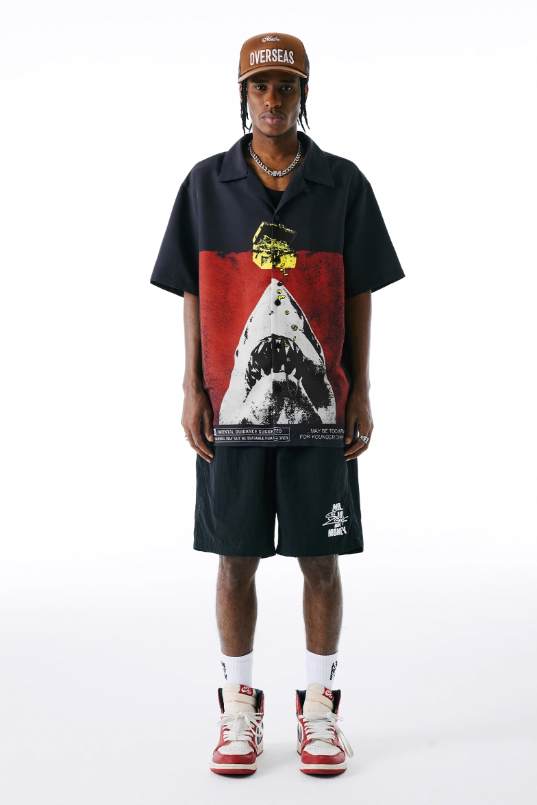 MEDM × WHOOSIS Deep Sea Treasure Shark Short Sleeve Shirt