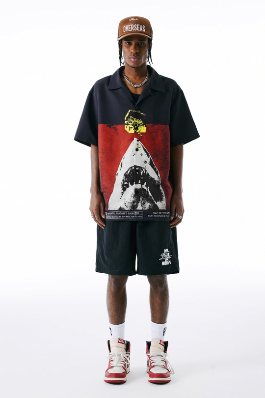 MEDM × WHOOSIS Deep Sea Treasure Shark Short Sleeve Shirt