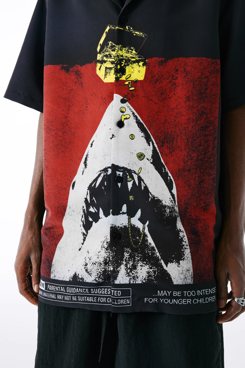 MEDM × WHOOSIS Deep Sea Treasure Shark Short Sleeve Shirt