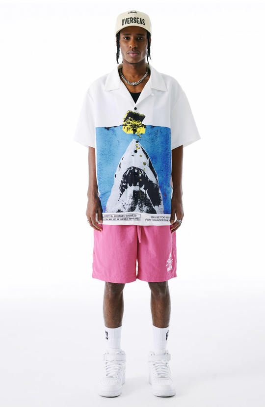 MEDM × WHOOSIS Deep Sea Treasure Shark Short Sleeve Shirt