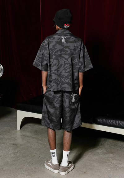 MEDM Nylon Camouflage Full Print Short Sleeved Shirt