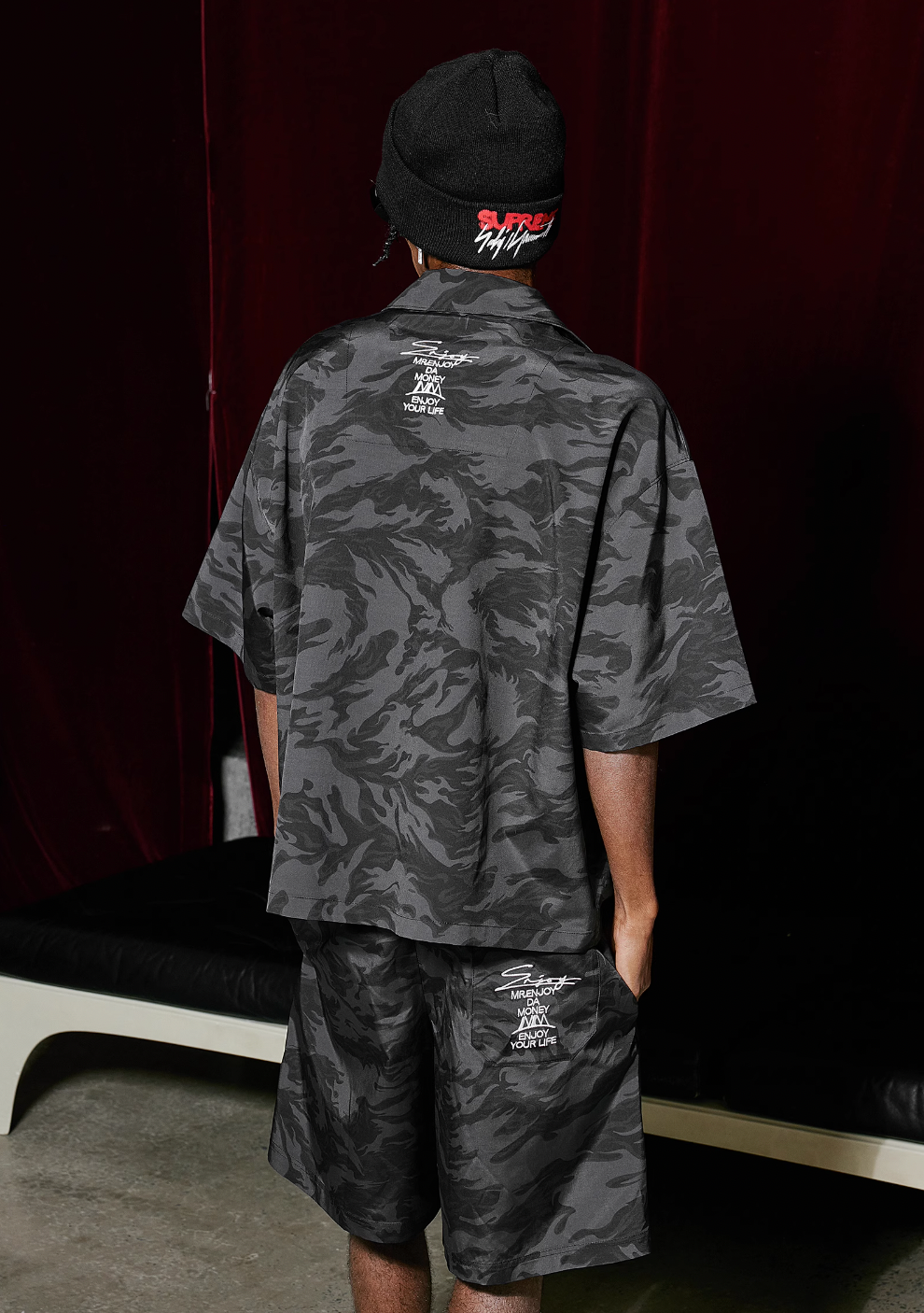 MEDM Nylon Camouflage Full Print Short Sleeved Shirt