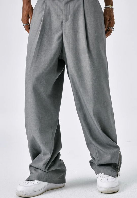 MEDM Zipper Wide Leg Suit Pants