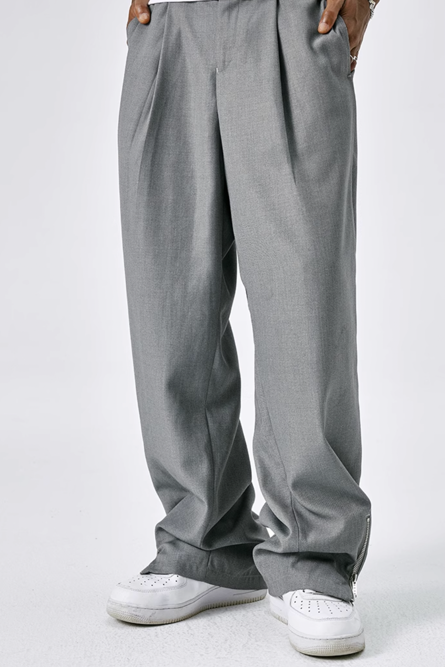 MEDM Zipper Wide Leg Suit Pants