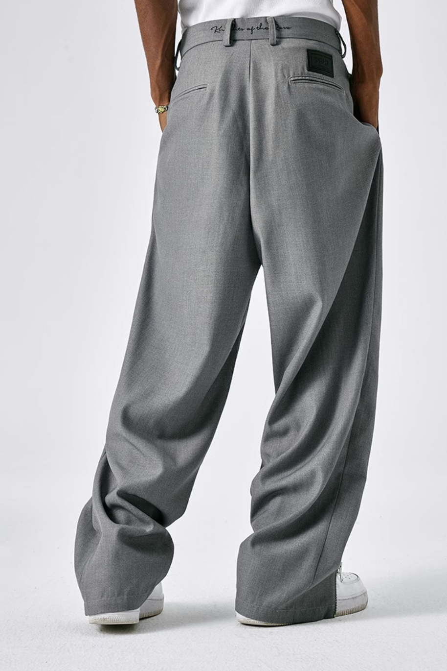 MEDM Zipper Wide Leg Suit Pants