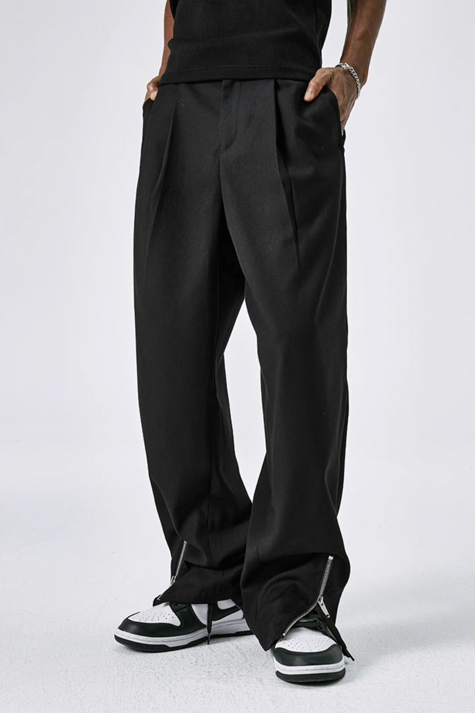 MEDM Zipper Wide Leg Suit Pants
