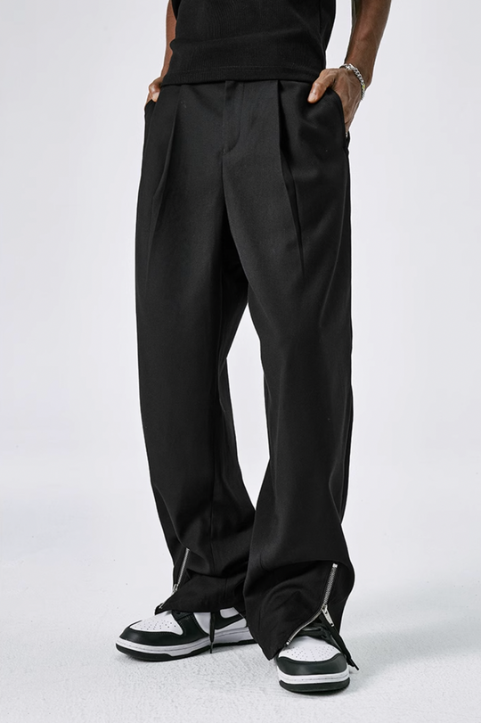 MEDM Zipper Wide Leg Suit Pants