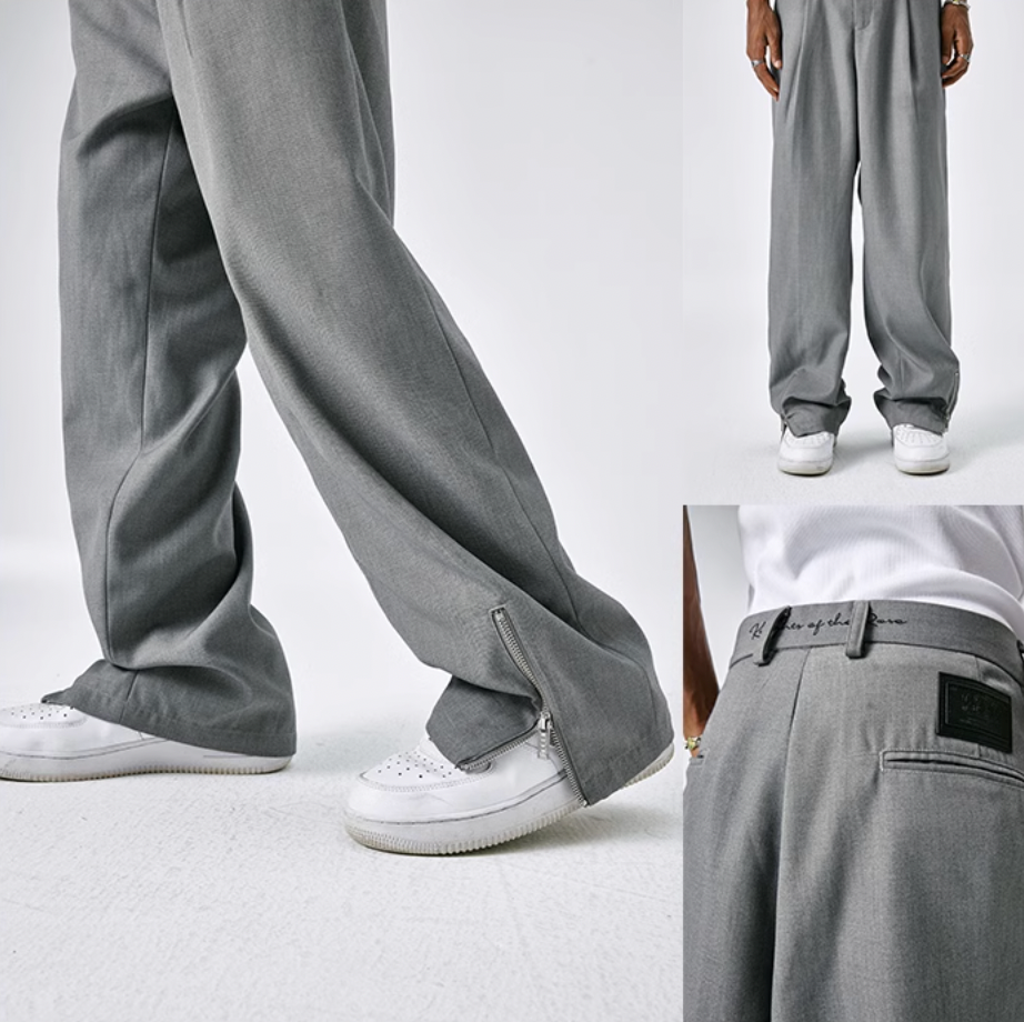 MEDM Zipper Wide Leg Suit Pants