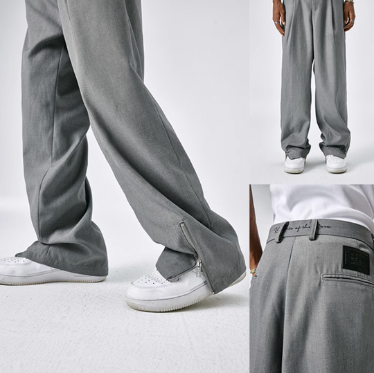 MEDM Zipper Wide Leg Suit Pants