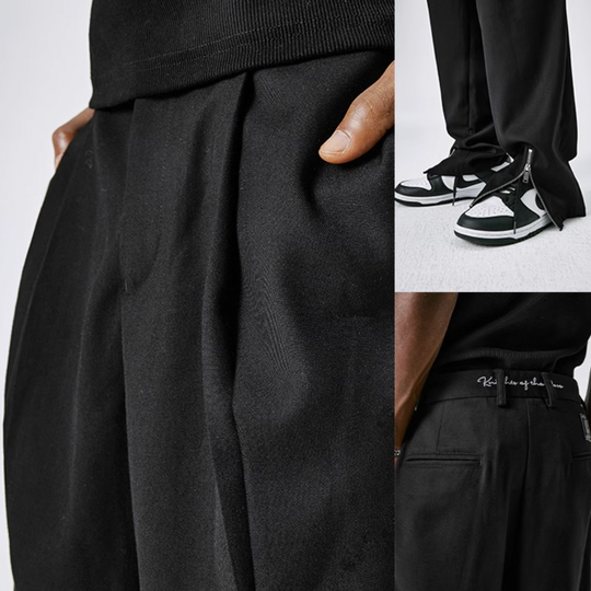 MEDM Zipper Wide Leg Suit Pants