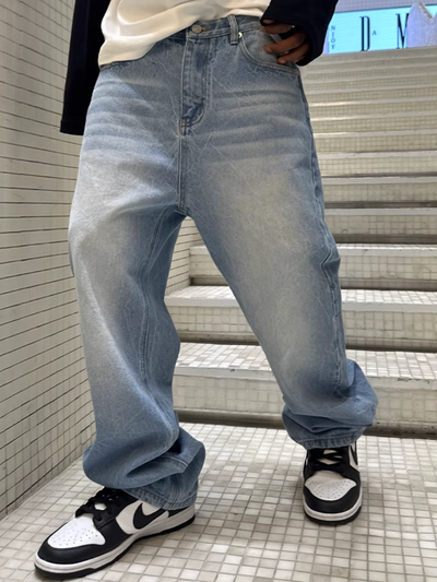 MEDM Logo Wide Leg Denim Pants