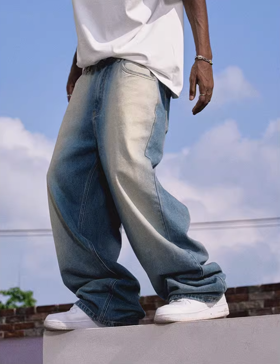 MEDM Washed Gradient Denim Pants