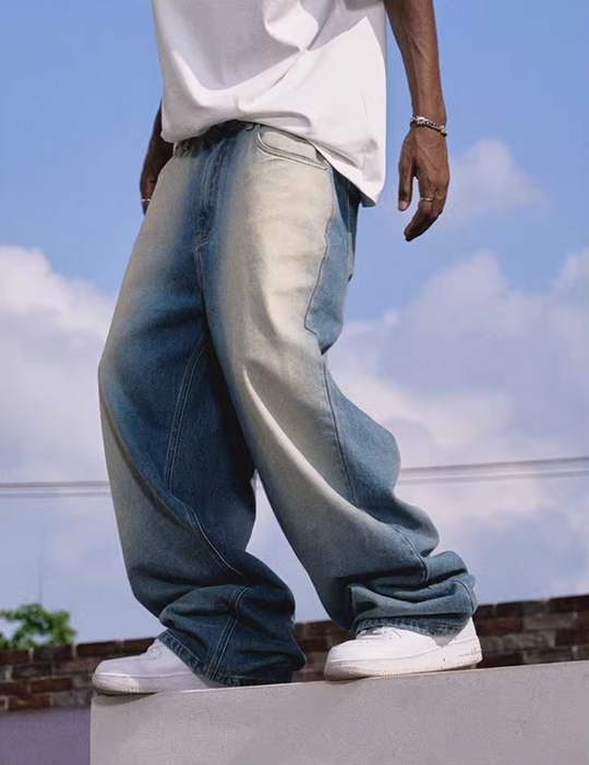 MEDM Washed Gradient Denim Pants