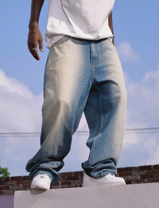 MEDM Washed Gradient Denim Pants