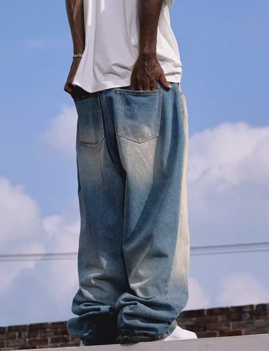 MEDM Washed Gradient Denim Pants