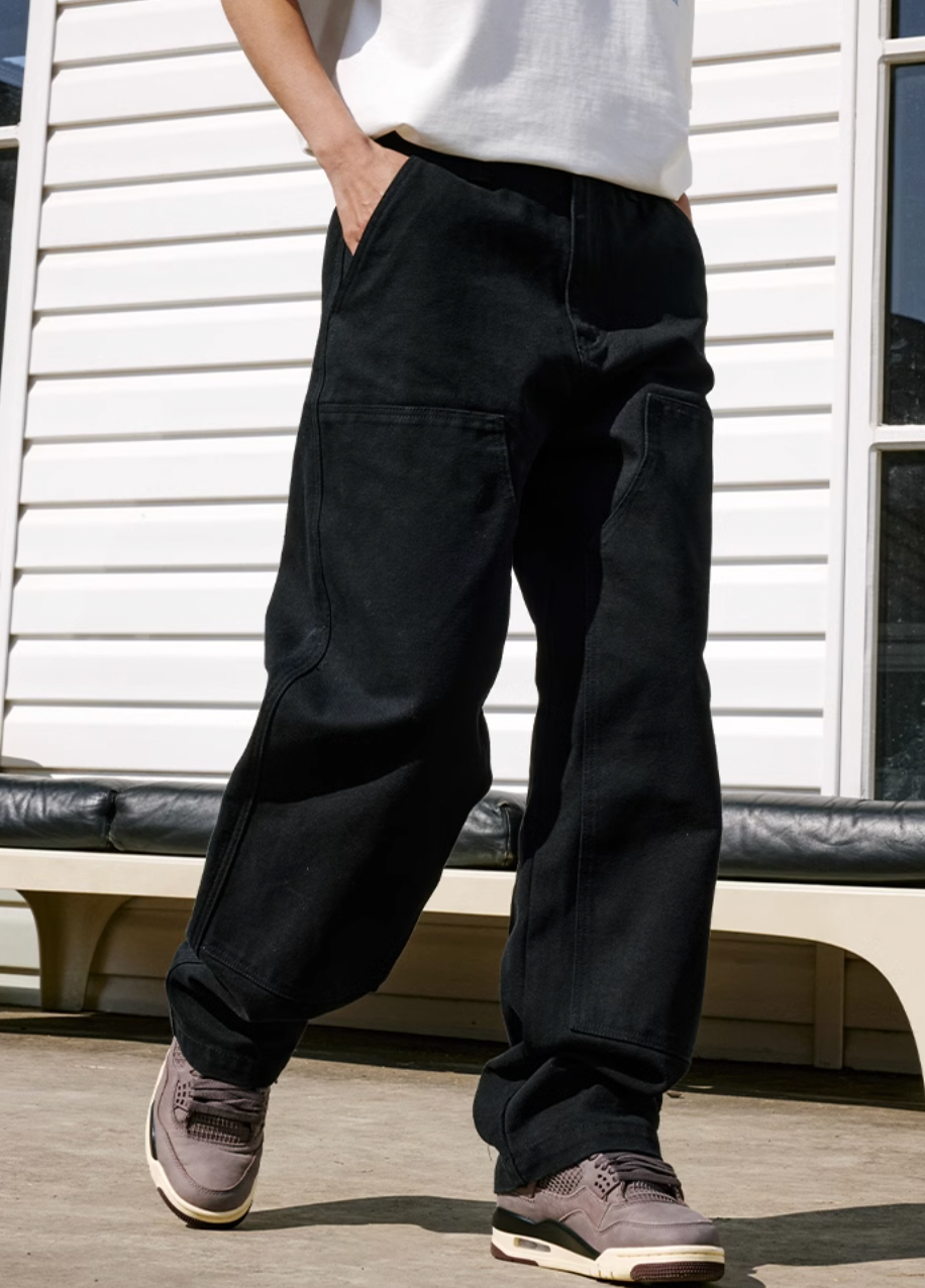 MEDM Basic Patched Denim Pants